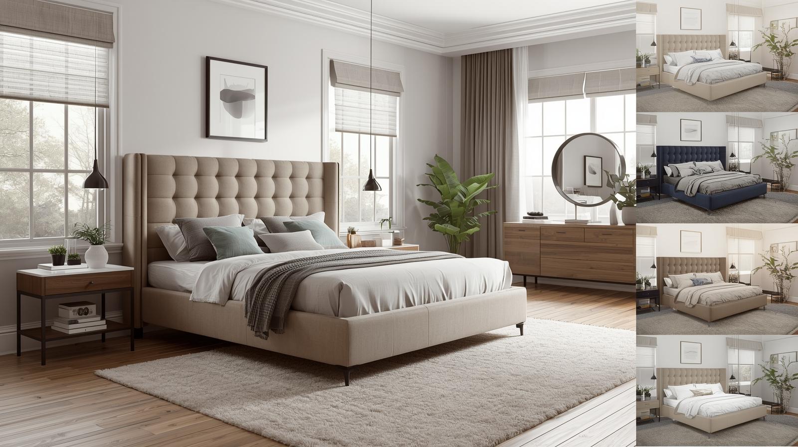 a luxurious upholstered ottoman beds