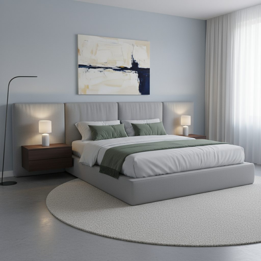 exclusive double bed with built-in nightstand storage