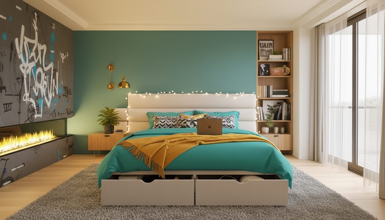 queen size bed storage for teen rooms
