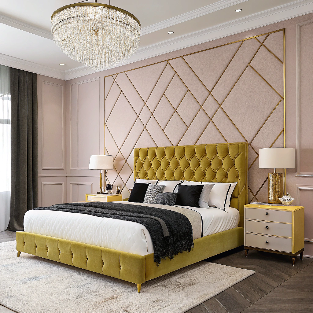 an upholstered ottoman bed over standard king size bed frame